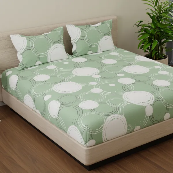 144_TC_Cotton_Elastic_Fitted_Bedsheet_King_Size_with_2_Pillow_Covers_|_72_x_78_inches