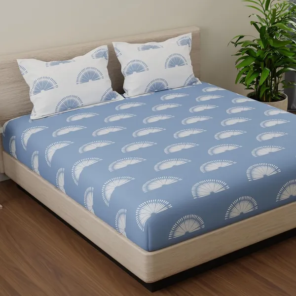 144_TC_Bedsheet_for_King_Size_Bed_with_2_Pillow_Covers_|_Sunrise_|_108_by_108_inch