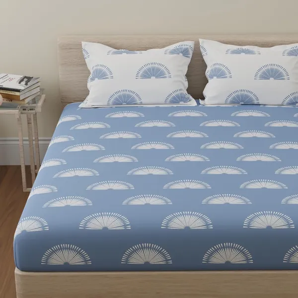 144_TC_Bedsheet_for_King_Size_Bed_with_2_Pillow_Covers_|_Sunrise_|_108_by_108_inch