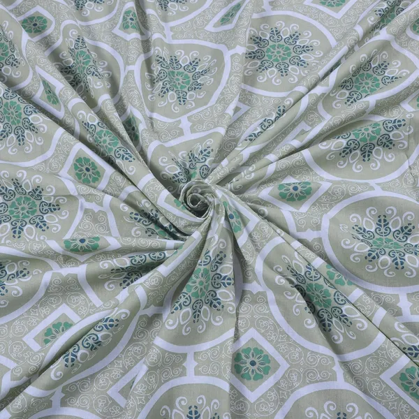 144_TC_Cotton_Bed_Sheet_for_Double_Set_Bed_with_2_Pillow_Covers_|_Dark_Green_&_Light_Green_|_Mandala