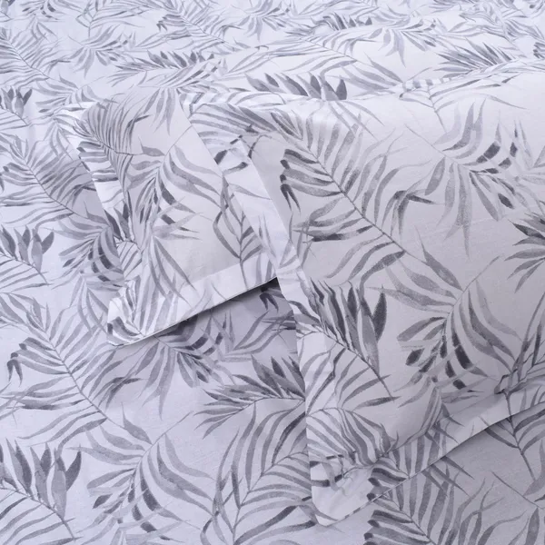 144_TC_Cotton_Bedsheet_for_Double_Bed_with_2_Pillow_Covers_-_Graphite_Grey_&_White