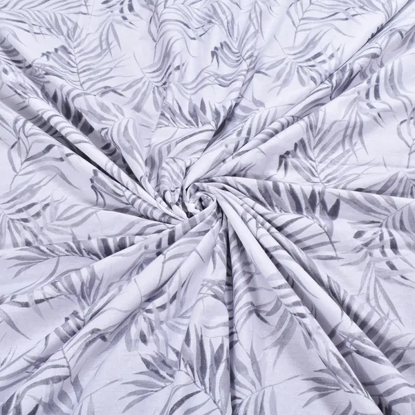 144_TC_Cotton_Bedsheet_for_Double_Bed_with_2_Pillow_Covers_-_Graphite_Grey_&_White