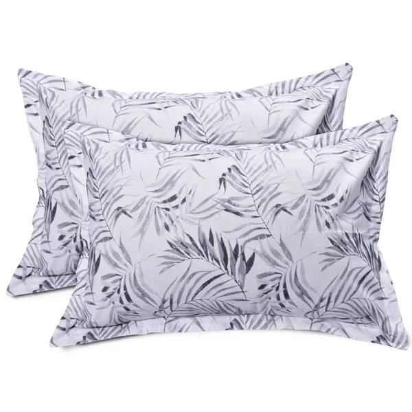 144_TC_Cotton_Bedsheet_for_Double_Bed_with_2_Pillow_Covers_-_Graphite_Grey_&_White