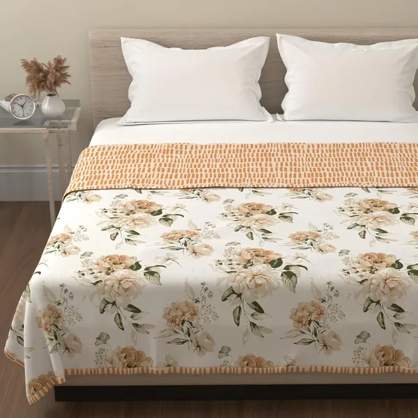 Cotton_Reversible_Double_Dohar,_Lightweight_AC_Blanket_for_All_Weather_Use_|_Blushing_Blooms_-_White,_Sandcastle_&_Green