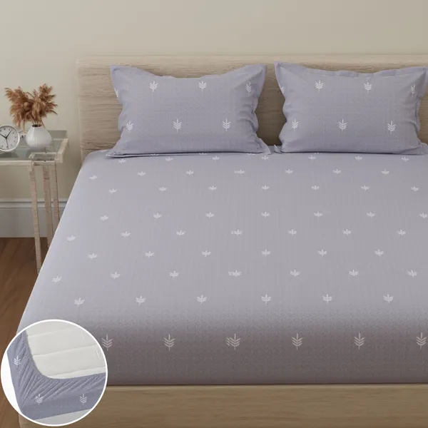144_TC_Cotton_Elastic_Fitted_Bedsheet_King_Size_with_2_Pillow_Covers_|_72_x_78_inches