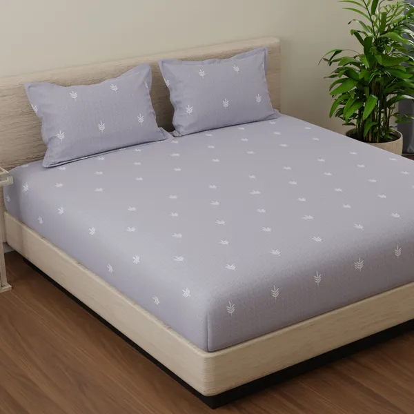 144_TC_Cotton_Elastic_Fitted_Bedsheet_King_Size_with_2_Pillow_Covers_|_72_x_78_inches