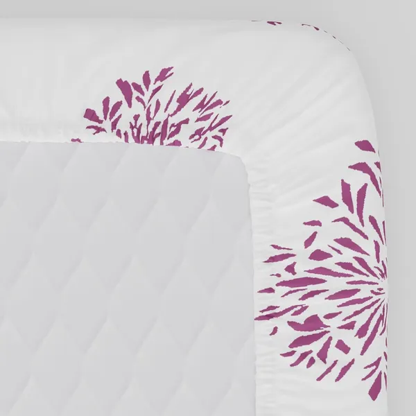 144_TC_Fitted_Single_Bedsheet_Cotton_with_1_Pillow_Cover_|_3ft_x_6.5ft_|_White_&_Mauve