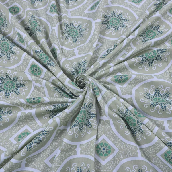 144_TC_Cotton_Single_Bedsheet_with_Pillow_Cover_|_Mandala_|_Dark_Green_&_Light_Green
