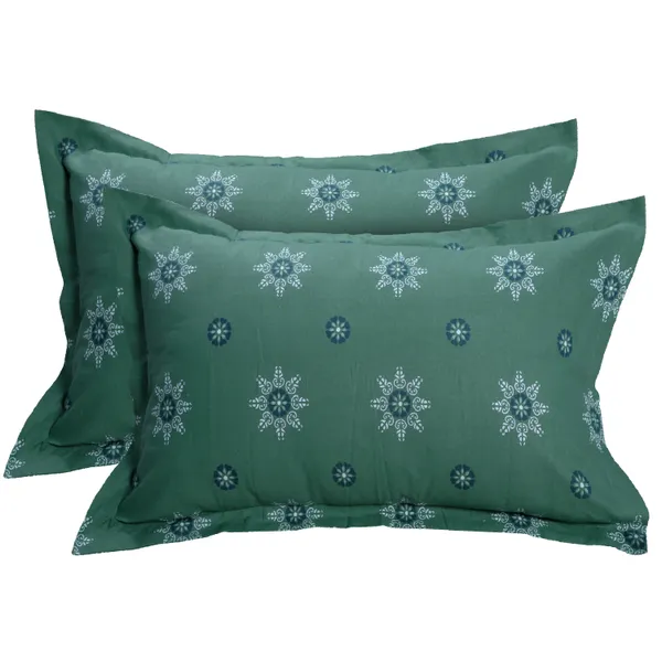144_TC_Cotton_Single_Bedsheet_with_Pillow_Cover_|_Mandala_|_Dark_Green_&_Light_Green