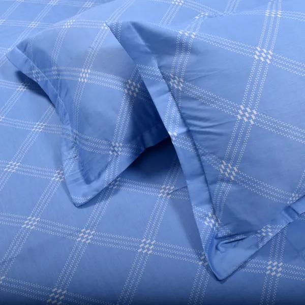 210_TC_Fitted_Cotton_Bedsheets_for_Double_Bed_with_2_Pillow_Covers_|_60x78_inches_|_Blue