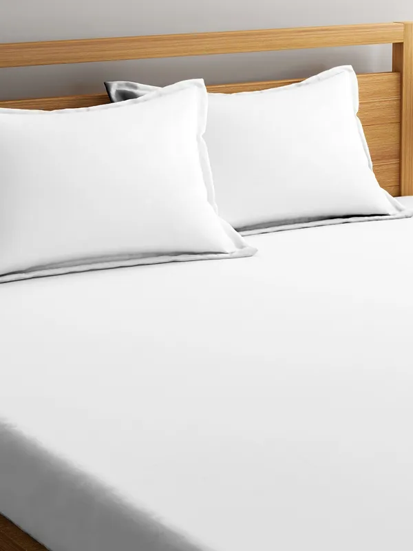 144_TC_Cotton_Single_Bedsheet_with_1_Pillow_Cover_-_White