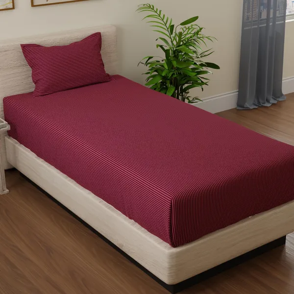 Ahmedabad_Cotton_Premium_220_TC_Sateen_Striped_Single_Fitted_Bedsheet_with_1_Pillow_Cover_-_36_x_78_inche,_Mauve