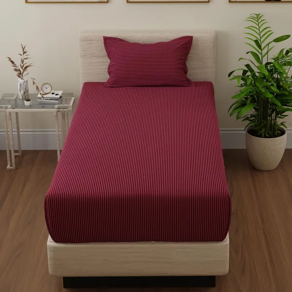 Ahmedabad_Cotton_Premium_220_TC_Sateen_Striped_Single_Fitted_Bedsheet_with_1_Pillow_Cover_-_36_x_78_inche,_Mauve