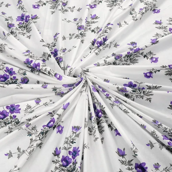 144_TC_Floral_Cotton_Single_Bedsheet_with_1_Pillow_Cover_-_White,_Purple