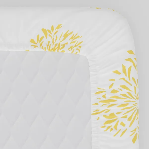 144_TC_Fitted_Bedsheet_for_Single_Bed_with_1_Pillow_Cover_|_36_x_78_inches_|_White_(Yellow_Print)