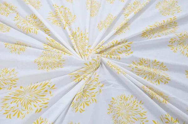 144_TC_Fitted_Bedsheet_for_Single_Bed_with_1_Pillow_Cover_|_36_x_78_inches_|_White_(Yellow_Print)