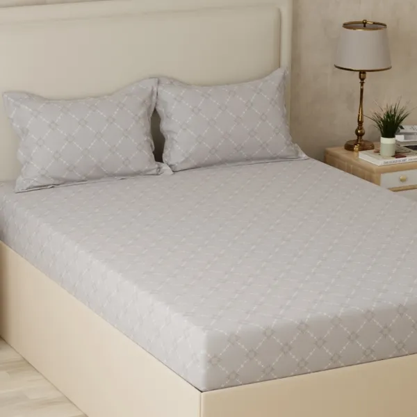 210_TC_Cotton_Bedsheet_King_Size_Bed_with_2_Pillow_Covers_|_108x108_inches_|_Space_Shift_|_Grey
