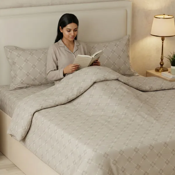 210_TC_Cotton_Bed_Sheets_for_Double_Set_Bed_with_2_Pillow_Covers_|_Space_Shift_|_Taupe