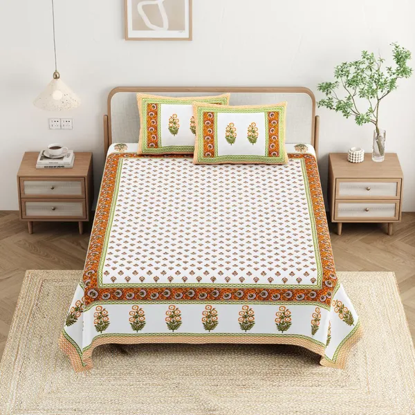 Cotton_Jaipuri_Diwan_Size__Bedsheet_With_2_Zipper_Pillow_Cover_(Size_70*100)