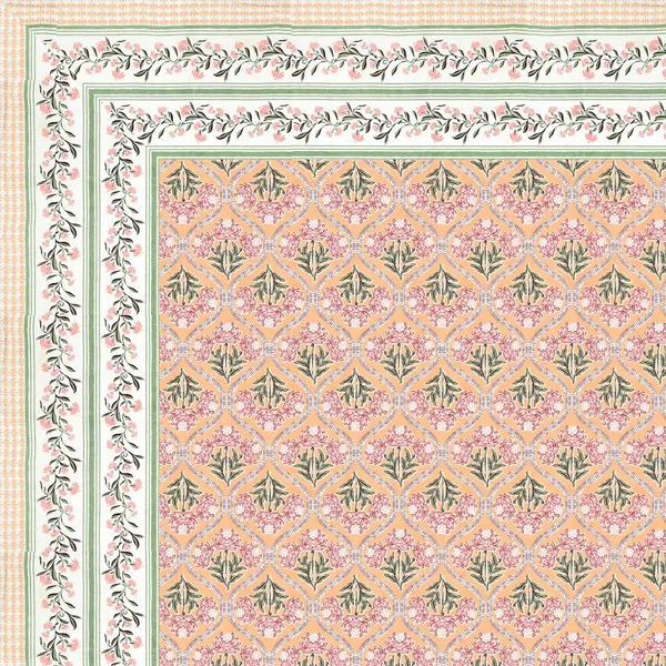 Cotton_Jaipuri_Diwan_Size__Bedsheet_With_2_Zipper_Pillow_Cover_(Size_70*100)