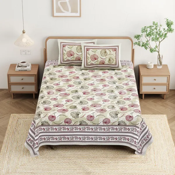 Cotton_Jaipuri_Diwan_Size__Bedsheet_With_2_Zipper_Pillow_Cover_(Size_70*100)