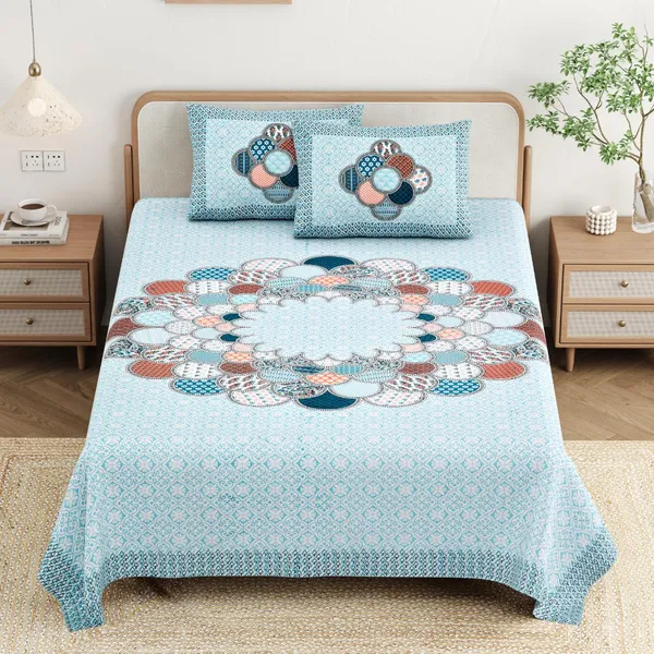 Cotton_Jaipuri_Diwan_Size__Bedsheet_With_2_Zipper_Pillow_Cover_(Size_70*100)