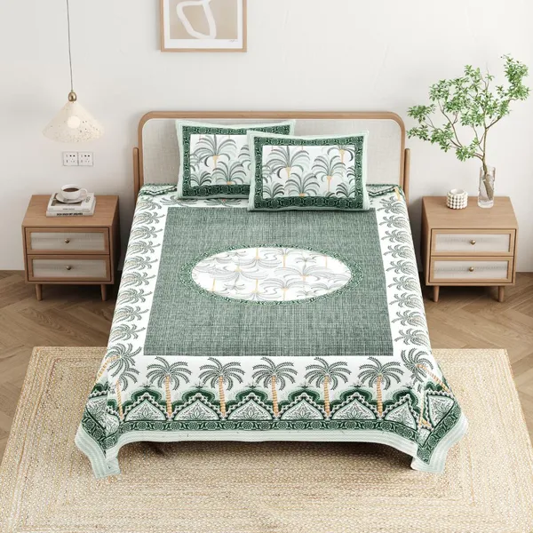 Cotton_Jaipuri_Diwan_Size__Bedsheet_With_2_Zipper_Pillow_Cover_(Size_70*100)