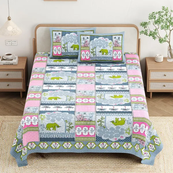 Cotton_Jaipuri_Diwan_Size__Bedsheet_With_2_Zipper_Pillow_Cover_(Size_70*100)