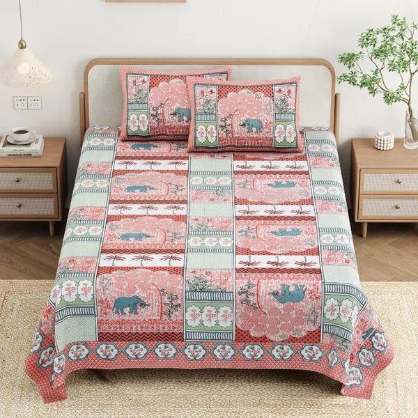 Cotton_Jaipuri_Diwan_Size__Bedsheet_With_2_Zipper_Pillow_Cover_(Size_70*100)