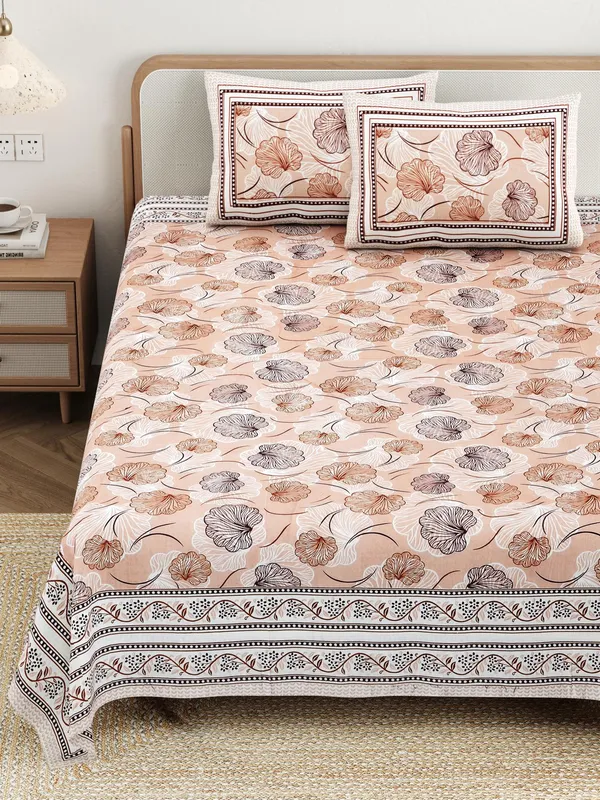 Cotton_Jaipuri_Diwan_Size__Bedsheet_With_2_Zipper_Pillow_Cover_(Size_70*100)