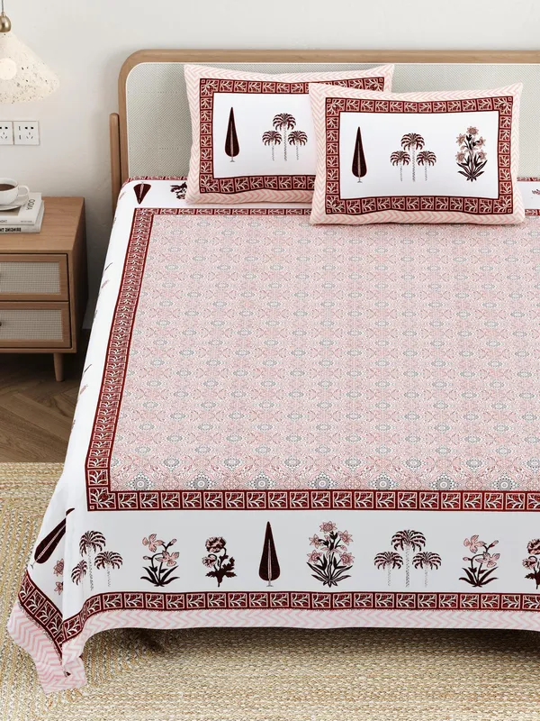 Cotton_Jaipuri_Diwan_Size__Bedsheet_With_2_Zipper_Pillow_Cover_(Size_70*100)