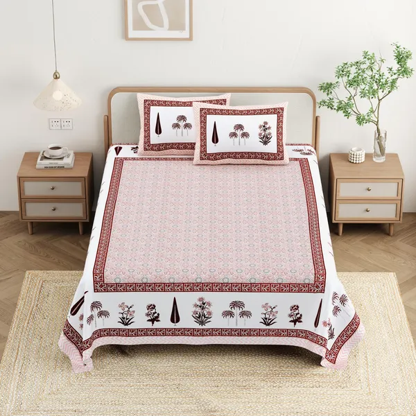 Cotton_Jaipuri_Diwan_Size__Bedsheet_With_2_Zipper_Pillow_Cover_(Size_70*100)