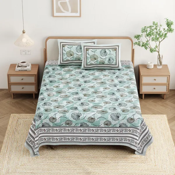 Cotton_Jaipuri_Diwan_Size__Bedsheet_With_2_Zipper_Pillow_Cover_(Size_70*100)