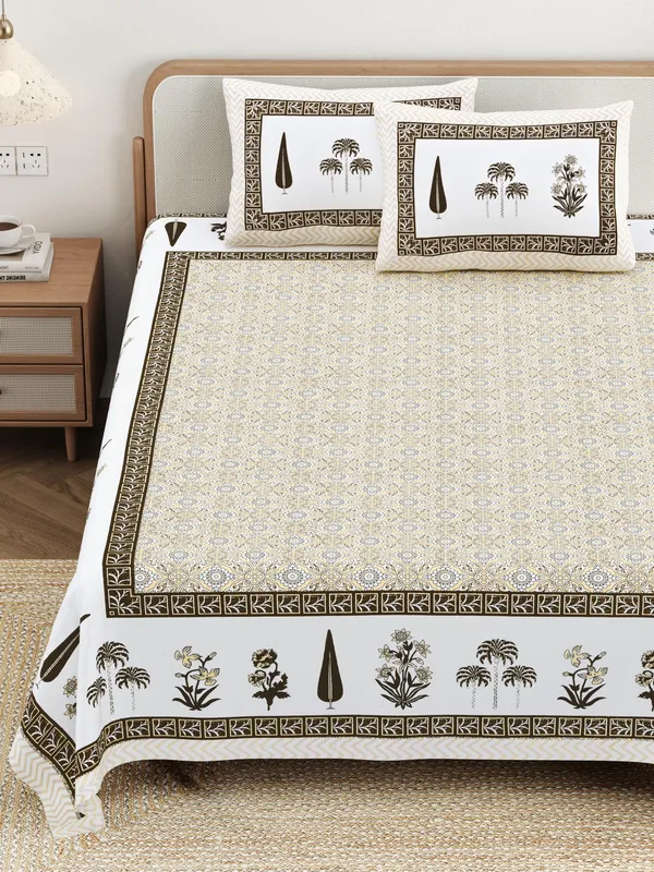 Cotton_Jaipuri_Diwan_Size__Bedsheet_With_2_Zipper_Pillow_Cover_(Size_70*100)