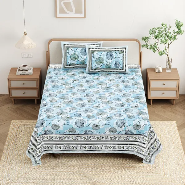 Cotton_Jaipuri_Diwan_Size__Bedsheet_With_2_Zipper_Pillow_Cover_(Size_70*100)