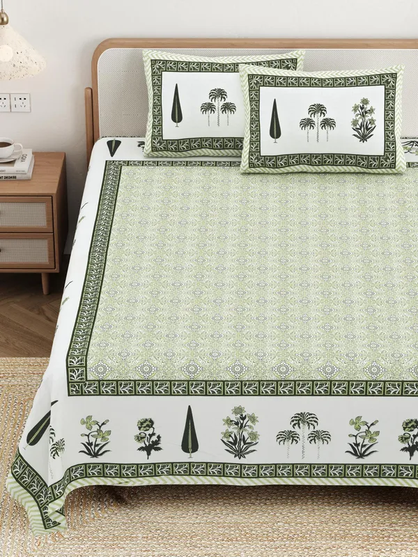 Cotton_Jaipuri_Diwan_Size__Bedsheet_With_2_Zipper_Pillow_Cover_(Size_70*100)