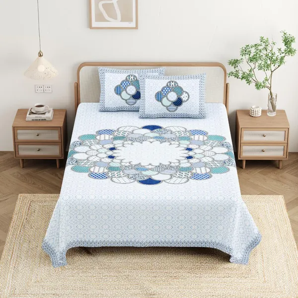 Cotton_Jaipuri_Diwan_Size__Bedsheet_With_2_Zipper_Pillow_Cover_(Size_70*100)