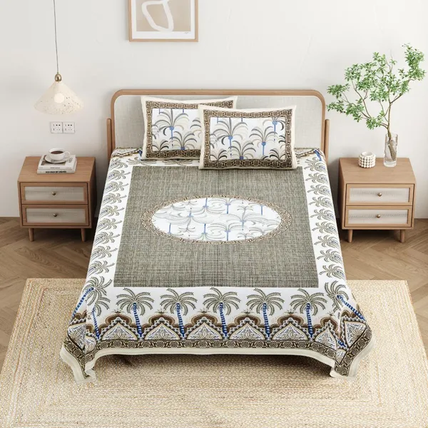 Cotton_Jaipuri_Diwan_Size__Bedsheet_With_2_Zipper_Pillow_Cover_(Size_70*100)