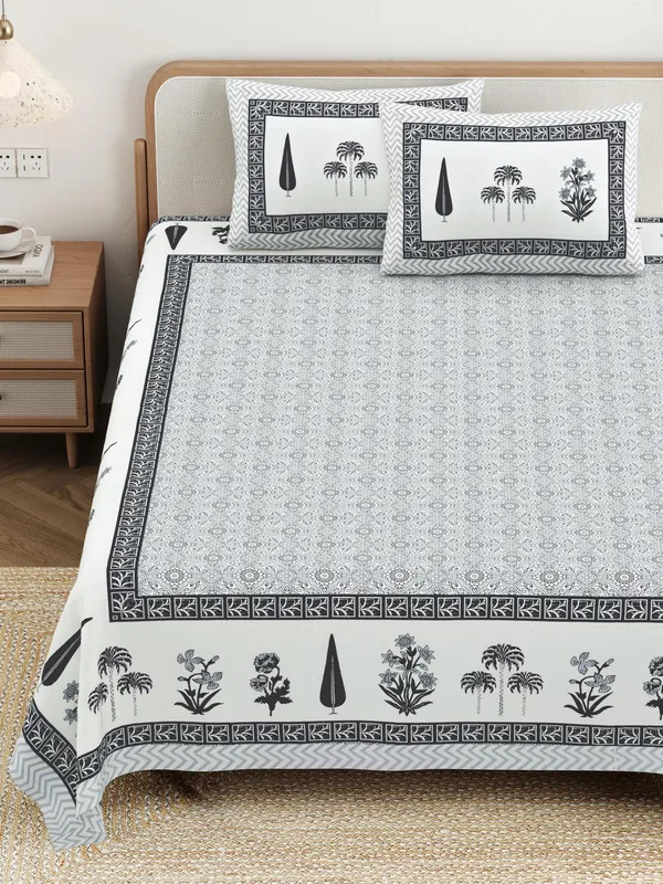Cotton_Jaipuri_Diwan_Size__Bedsheet_With_2_Zipper_Pillow_Cover_(Size_70*100)