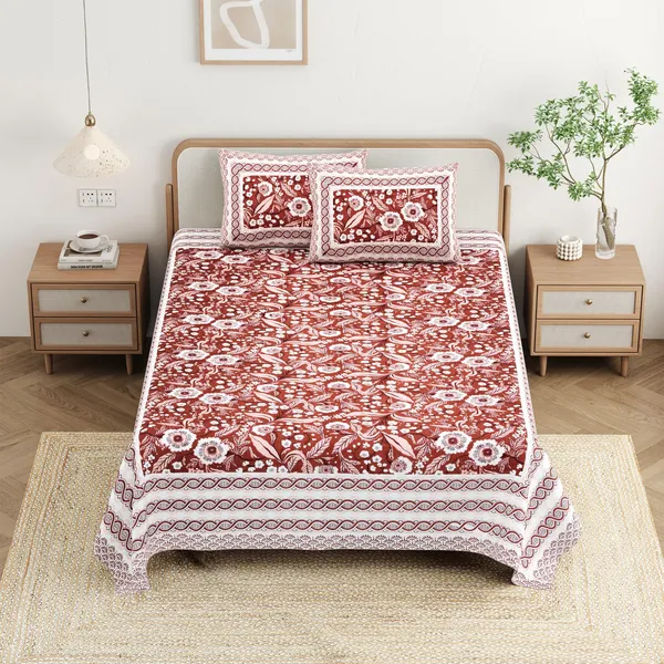 Cotton_Jaipuri_Diwan_Size__Bedsheet_With_2_Zipper_Pillow_Cover_(Size_70*100)