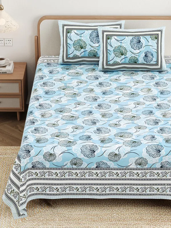 Cotton_Jaipuri_Diwan_Size__Bedsheet_With_2_Zipper_Pillow_Cover_(Size_70*100)
