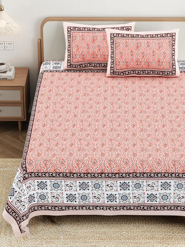 Cotton_Jaipuri_Diwan_Size__Bedsheet_With_2_Zipper_Pillow_Cover_(Size_70*100)