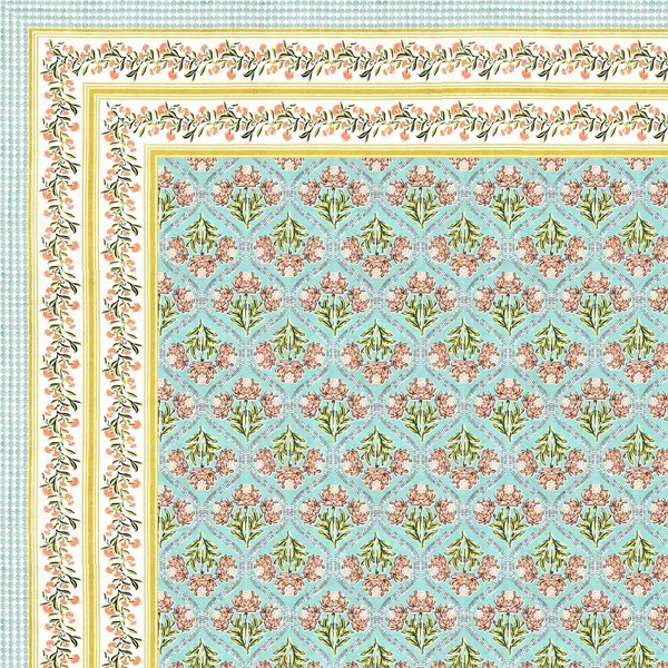 Cotton_Jaipuri_Diwan_Size__Bedsheet_With_2_Zipper_Pillow_Cover_(Size_70*100)