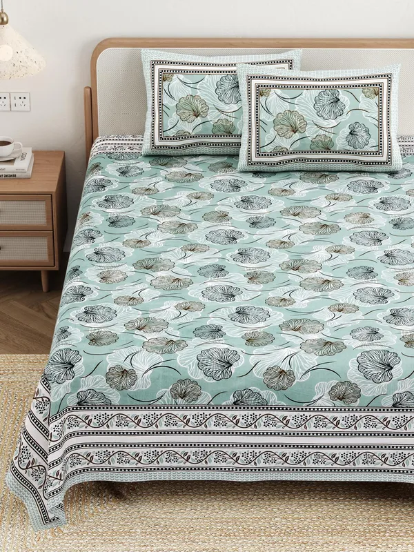 Cotton_Jaipuri_Diwan_Size__Bedsheet_With_2_Zipper_Pillow_Cover_(Size_70*100)