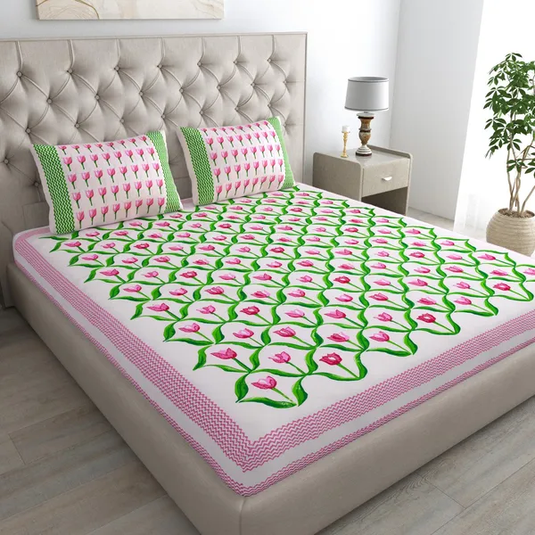Rajasthani_Jaipuri_Traditional_Double_Bed_Bedsheet_with_2_Pillow_Covers_-_(_Red)