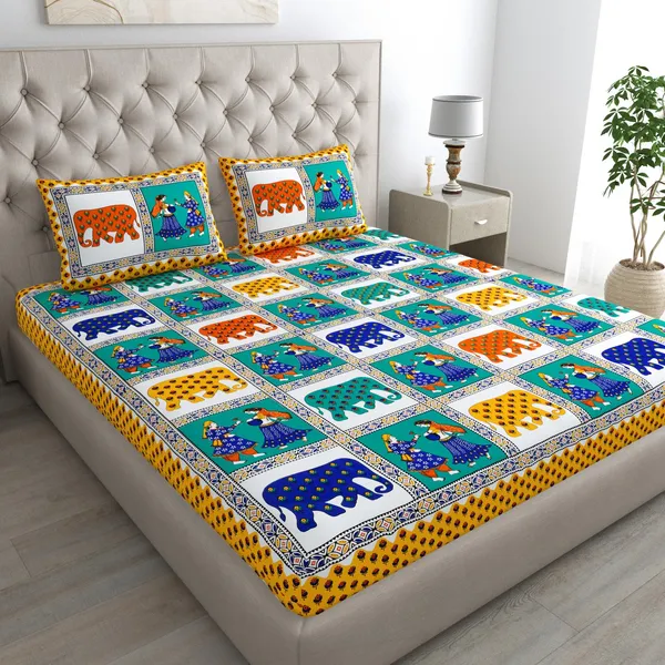 Rajasthani_Jaipuri_Traditional_Double_Bed_Bedsheet_with_2_Pillow_Covers_-_(_Red)