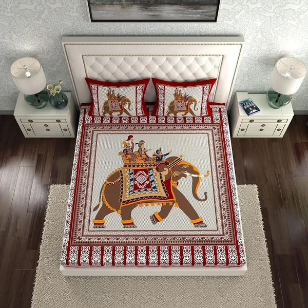 Rajasthani_Jaipuri_Traditional_Double_Bed_Bedsheet_with_2_Pillow_Covers_-_(_Red)