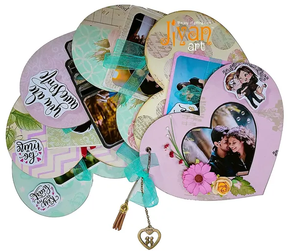Jiyan_Art's_Handmade_6_Flips_Heart_Theme_Scrapbook_Personalized_with_41_Photos