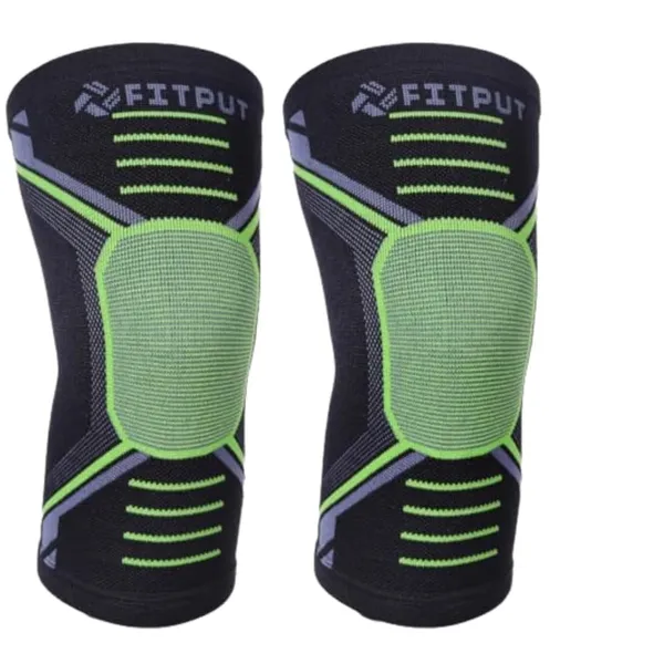 Green_Comfortable_Knee_Cap_For_Men_Sports_(Pair)_Knee_Support_For_Men_Knee_Pain_Inner_Cotton_Lining_For_Skin_Comfort_4-Way_Stretch