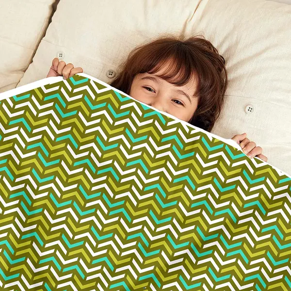 Microfiber_Reversible_Lightweight_Abstract_Baby_Blanket_For_Kids/Toddler_-_Green_and_Yellow_(GI1174)